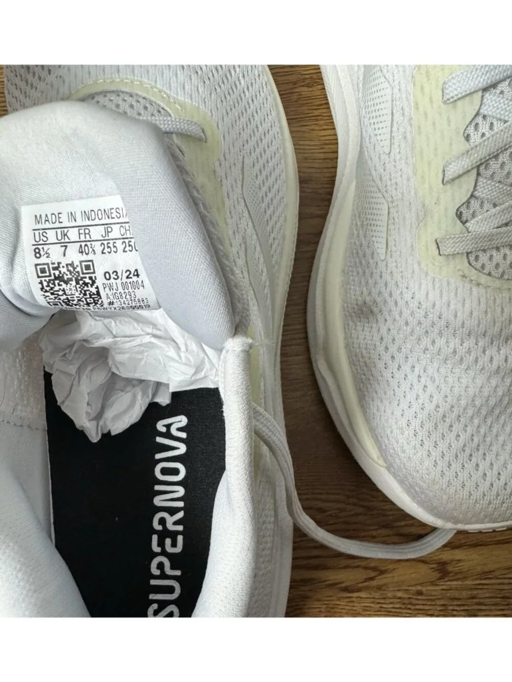 Adidas Supernova Stride Women's Running Shoes White Mesh Size US 8.5 IG8293